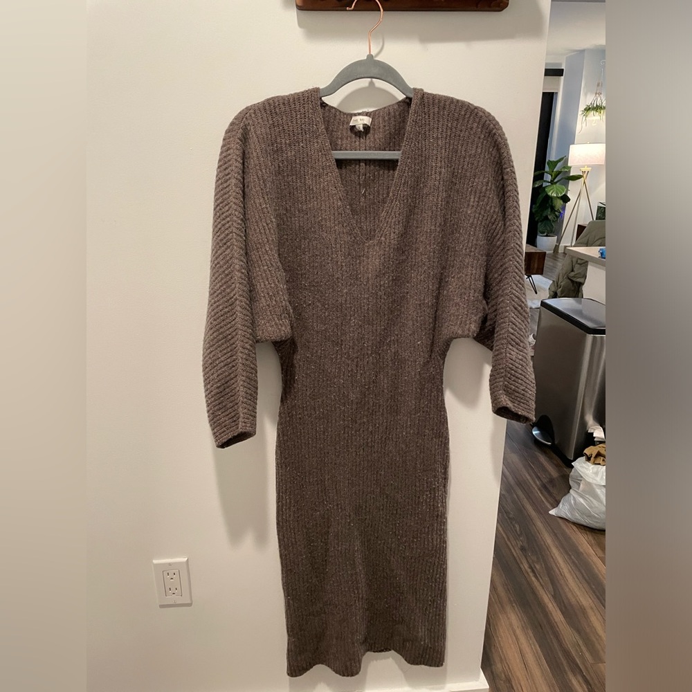 The Sei V-neck Wool Sweater Dress - Picture 3 of 7
